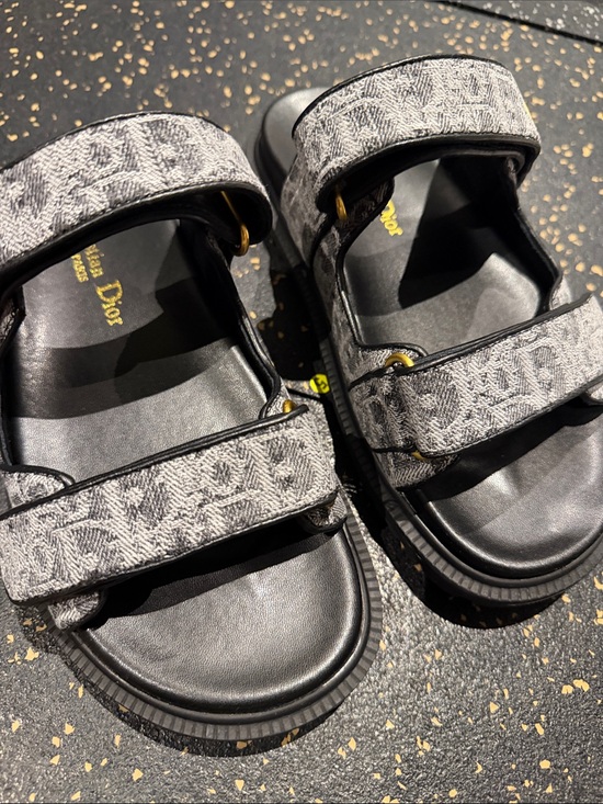 Dior Shoes - Grey Logo Jacquard Strap Sandals